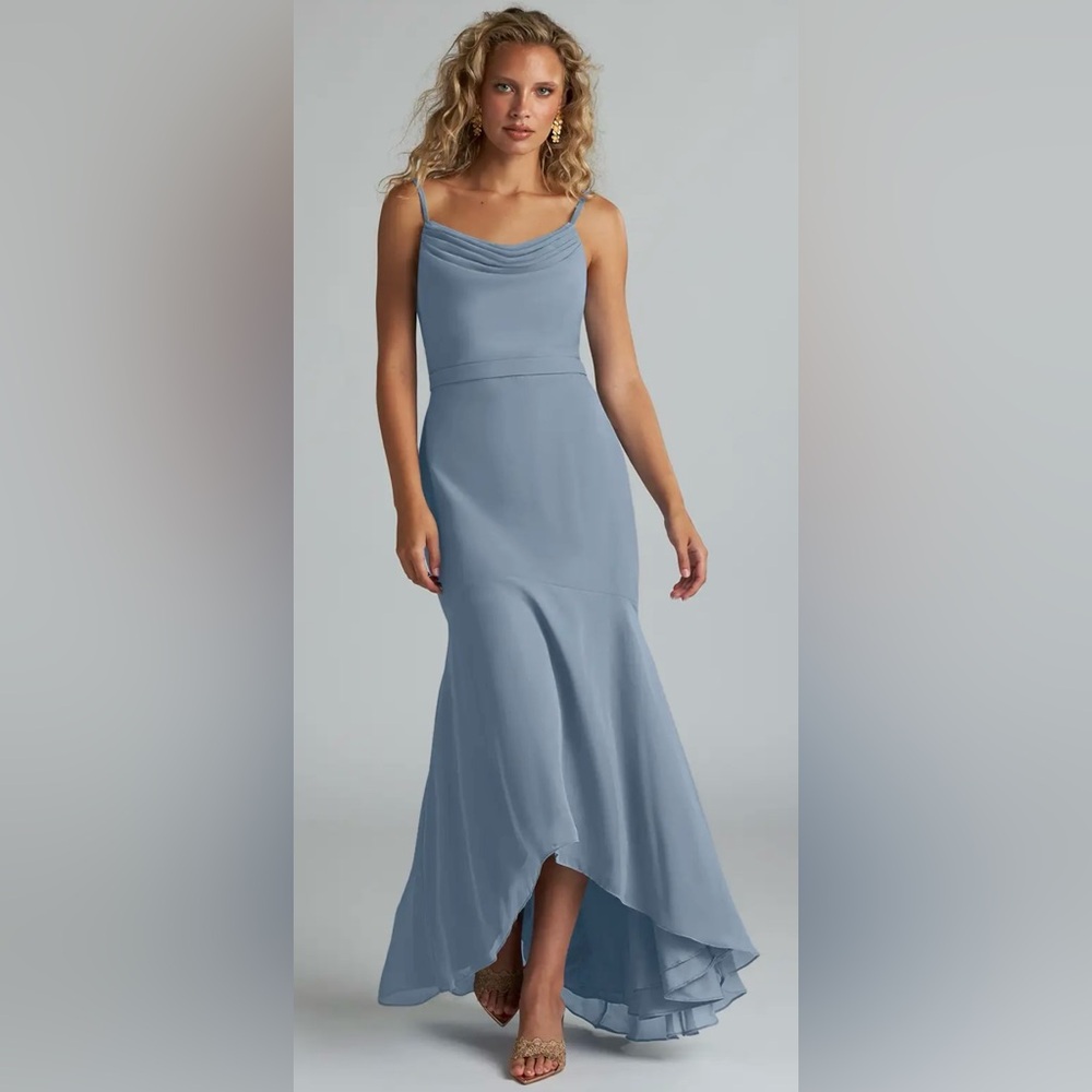 Azazie Summer Dusty Blue Mermaid Dress for Weddings SA4